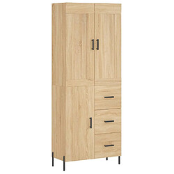 vidaXL Buffet haut Chêne sonoma 69,5x34x180 cm Bois d'ingénierie