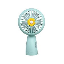 Ventilateur de Refroidissement Multi-usages Veilleuse Douce Rechargeable Fleur de Dessin Animé Mini Ventilateur Portatif Extérieur pour Classrrom-Vert