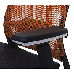 Mendler Chaise de bureau HWC-A20 chaise pivotante, ergonomique, appui-tête, tissu ~ noir/orange pas cher