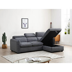 Acheter Vente-Unique Canapé d'angle droit convertible en tissu gris ORELANA