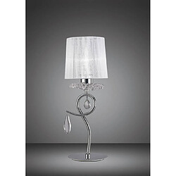 Luminaire Center Lampe de Table Louise 1 Ampoule E27 avec Abat jour blanc chrome poli/cristal transaparent