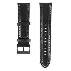 Bracelet en cuir véritable 22mm, libération rapide, sangle à coutures réglables, noir pour votre Samsung Gear S3 Classic/Gear S3 Frontier/Galaxy Watch 46mm