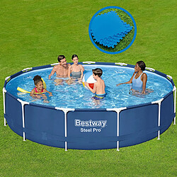 Pack Piscine Démontable Bestway Steel Pro 396x84 cm avec Épurateur à Cartouche 2.006 L/h, Kit de Maintenance et Tapis de Sol