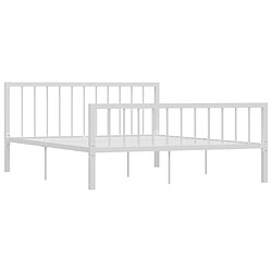 vidaXL Cadre de lit sans matelas blanc métal 160x200 cm