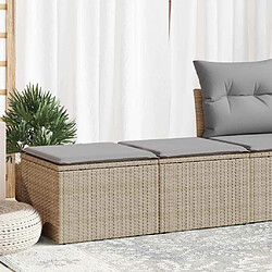 vidaXL Salon de jardin avec coussins 2 pcs beige résine tressée acacia