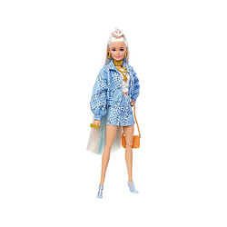 Mattel Poupée Mannequin Barbie Extra - Tenue Bandana avec son Chihuahua Bleu