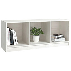 Avis vidaXL Meuble TV Blanc 104x33x41 cm Bois de pin massif