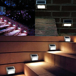 Universal 6PCS LED Solaire Clôture Mur Lumière Jardin Pied Road Deck