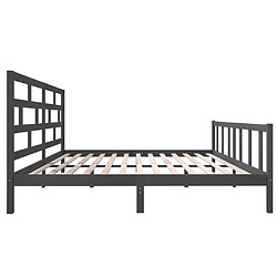 Acheter vidaXL Cadre de lit sans matelas gris bois massif 200x200 cm