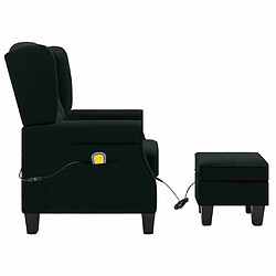 Acheter Maison Chic Fauteuil de massage avec repose-pied,Fauteuil luxe de relaxation Noir Tissu -MN63096