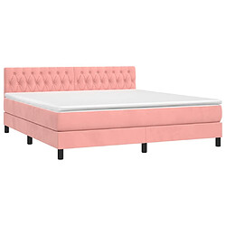 Avis Sommier à lattes et LED,Cadre à lattes de lit avec matelas pour Adulte Rose 160x200 cm -MN64834