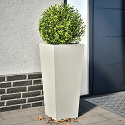 vidaXL Jardinières 2 pcs blanc 35x35x75 cm acier