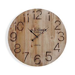 Versa Horloge Murale pour la Cuisine, Pendule pour Salon Rethel 58x4,5x58cm,Bois, Marron