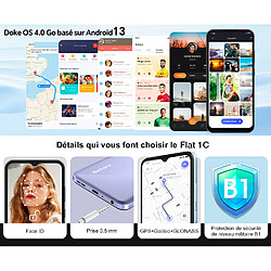 Oscal Flat1C Smartphone Bleu- DUAL SIM 4G 6.5"Écran 2Go/32Go 4700mAh Android 13(192 g) pas cher