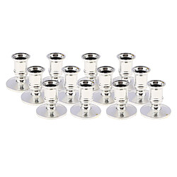 12pcs Base De Bougie Pilier En Plastique Base De Chandelle Conique électronique Base Argent