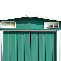 Acheter Helloshop26 Abri de jardin cabane cabanon maison de stockage remise extérieur hangar outils robuste 257 x 392 x 181 cm métal vert 02_0022169