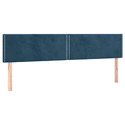 Maison Chic Lot de 2 Têtes de lit design Bleu pour chambre - Décoration de lit foncé 100x5x78/88 cm Velours -MN83733