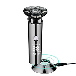 Justgreenbox Rasoir intelligent rechargeable sans fil pour hommes avec base de chargement, Stainless Noir