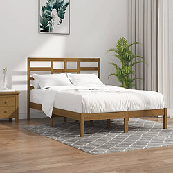 vidaXL Cadre de lit sans matelas marron miel bois massif 120x200 cm