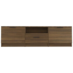 Avis vidaXL Meuble TV Chêne marron 140x35x40 cm Bois d'ingénierie