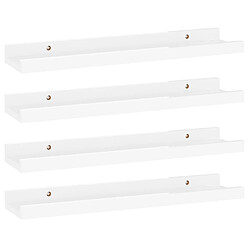 Maison Chic Lot de 4 Étagères murales,Étagère Rangement flottate Blanc brillant 40x9x3 cm -MN44043