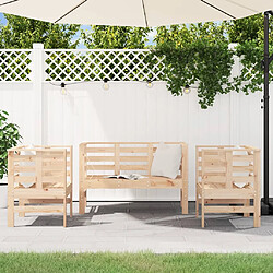 Avis Maison Chic Salon de jardin 3 pcs - Table et chaises d'extérieur - Mobilier/Meubles de jardin Moderne bois massif de pin -MN88110