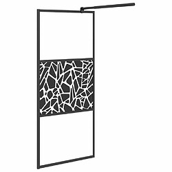 Acheter Maison Chic Paroi de douche | Écran de douche | Cloison de douche 80x195 cm Verre ESG avec design de pierre Noir -GKD73118