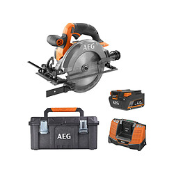 Pack AEG 18V - Scie circulaire Subcompact Brushless 165 mm - Batterie 4.0 Ah - Chargeur - Caisse de rangement