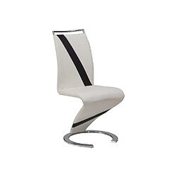 Acheter Vente-Unique Lot de 4 chaises TWIZY - Simili blanc & noir