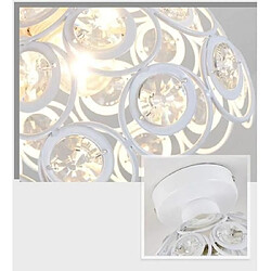 Acheter Stoex Blanc 26cm Moderne Industriel Plafonnier Métal Creux Lampe Cristal DIY Lustre pour Salon Chambre Café Bar Restaurent Salle à Manger