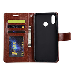 Acheter Wewoo Housse Coque Étui en cuir à rabat horizontal avec texture pour Crazy Horseporte-cartes et porte-monnaieet cadre photo Huawei Honor P20 lite Marron