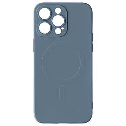 Avizar Coque Magsafe pour iPhone 15 Pro Max Silicone Soft-touch Mag Cover Gris lavande