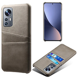 Coque en TPU + PU avec porte-carte gris pour votre Xiaomi 12 Pro