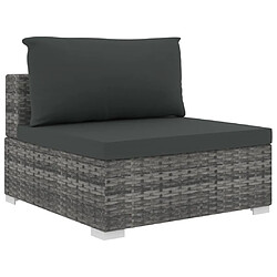 Maison Chic Salon de jardin 8 pcs + coussins - Mobilier/Meubles de jardin - Table et chaises d'extérieur Résine tressée Gris -MN29192 pas cher