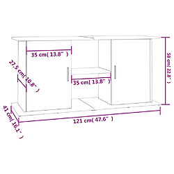 vidaXL Support d'aquarium chêne sonoma 121x41x58 cm bois d'ingénierie pas cher