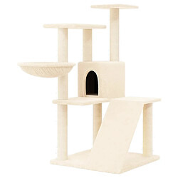 Helloshop26 Arbre à chat meuble tour grimper jouet grattage grattoir escalade plateforme avec griffoirs en sisal 94 cm crème 02_0022533