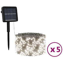 vidaXL Lampes solaires 5 pcs 5x200 LED Blanc froid Intérieur Extérieur