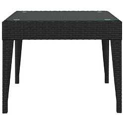 Avis Maison Chic Table d'appoint | Table Basse noir 50x50x38 cm poly rotin et verre trempé -GKD59404