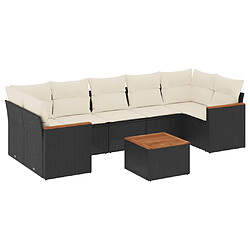 Maison Chic Salon de jardin 8 pcs avec coussins | Ensemble de Table et chaises | Mobilier d'Extérieur noir résine tressée -GKD50944