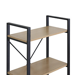 Acheter Mobili Rebecca Bibliothèque 3 Étagères En Métal Et Bois Noir Beige Design Moderne