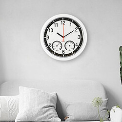 10 pouces Silencieux Non Cochant Horloge Murale avec La Température et D'humidité Affichage, quartz Horloges Murales Moderne Décoratifs pour La Maison pas cher