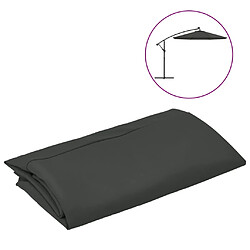 vidaXL Tissu de remplacement pour parasol déporté Anthracite 350 cm