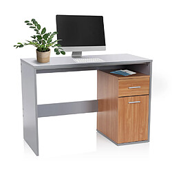 Bureau / Table pour ordinateur BASIX 105x50 cm Blanc cassé / hêtre hjh OFFICE