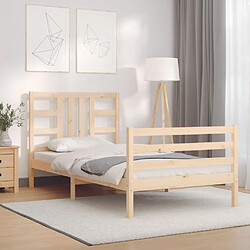 Avis Maison Chic Lit adulte - Cadre de lit et tête de lit,Structure du lit Contemporain pour chambre 100x200 cm bois massif -MN48601