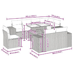 Acheter vidaXL Salon de jardin avec coussins 9 pcs marron résine tressée