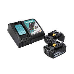 Makita DHP 487 RTJ Perceuse-visseuse à percussion sans fil 18 V 40 Nm Brushless + 2x Batteries 5,0 Ah + Chargeur + Makpac