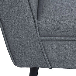 Acheter Helloshop26 Fauteuil chaise siège lounge design club sofa salon acier et tissu gris clair 1102325