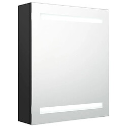 Maison Chic Armoire de salle de bain,Meuble de rangement,Meuble haut à miroir LED noir 50x14x60 cm -GKD733317