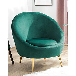 Beliani Fauteuil LANGA Velours Vert foncé