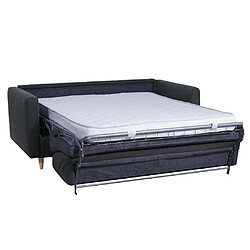 Avis Vente-Unique Canapé 3 places convertible express en tissu GANOA - Anthracite